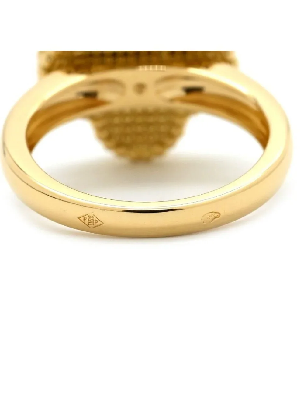 Van Cleef & Arpels Ring Vintage Alhambra Black Yellow Gold 51 Diamond Onyx